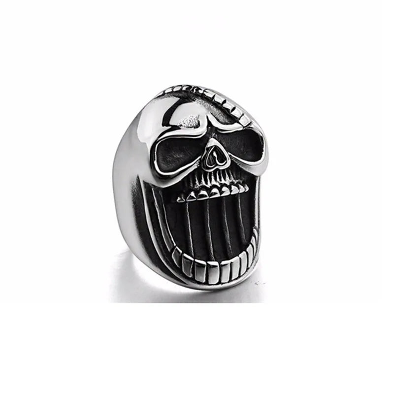 Punk Bottle Opener Ring Hip-Hop Men's Metal Skull Rings Ghost Head Skull Ring Gothic Punk Rock Biker Jewelry Accessories