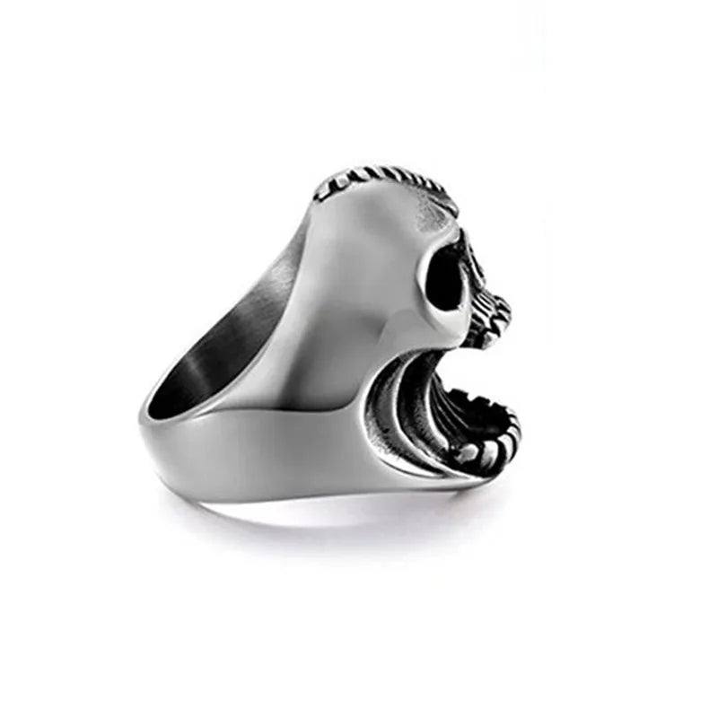 Punk Bottle Opener Ring Hip-Hop Men's Metal Skull Rings Ghost Head Skull Ring Gothic Punk Rock Biker Jewelry Accessories