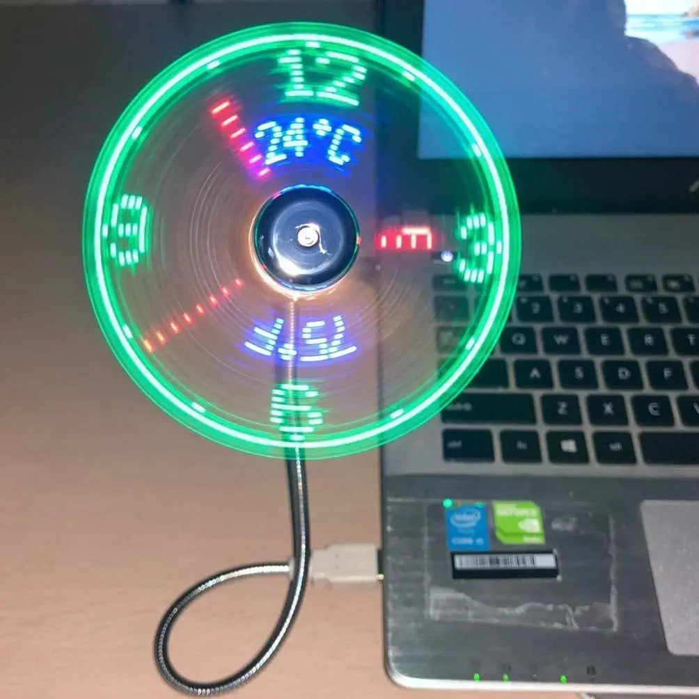 USB Fan with Real Time Clock & Temperature